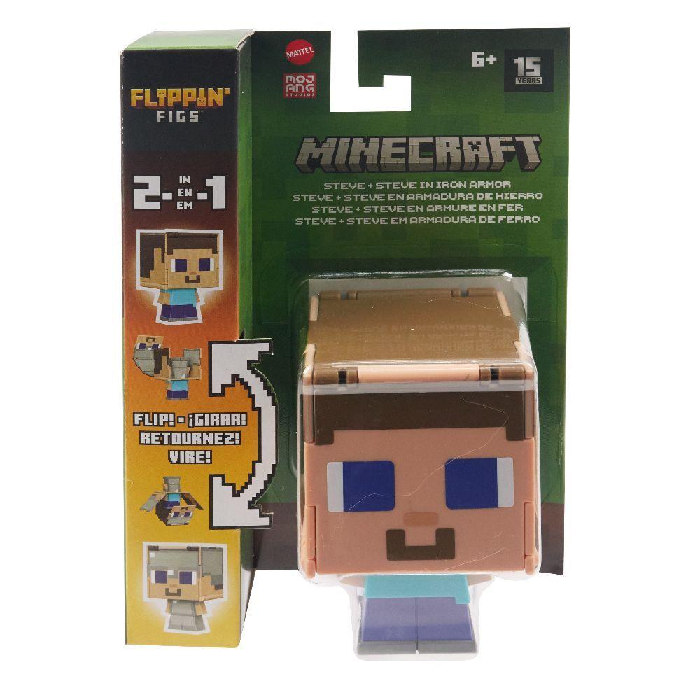 Minecraft Flippin' Figure Steve + Iron Armor Steve