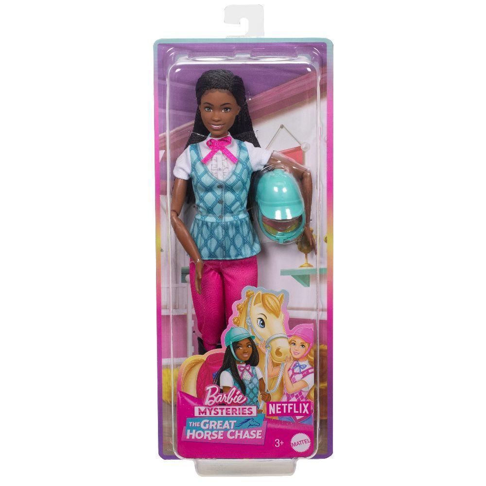 Barbie Mysteries: Das geheimnisvolle Pferdeabenteuer "Barbie Brooklyn" Puppe mit Reitkleidung und Zu