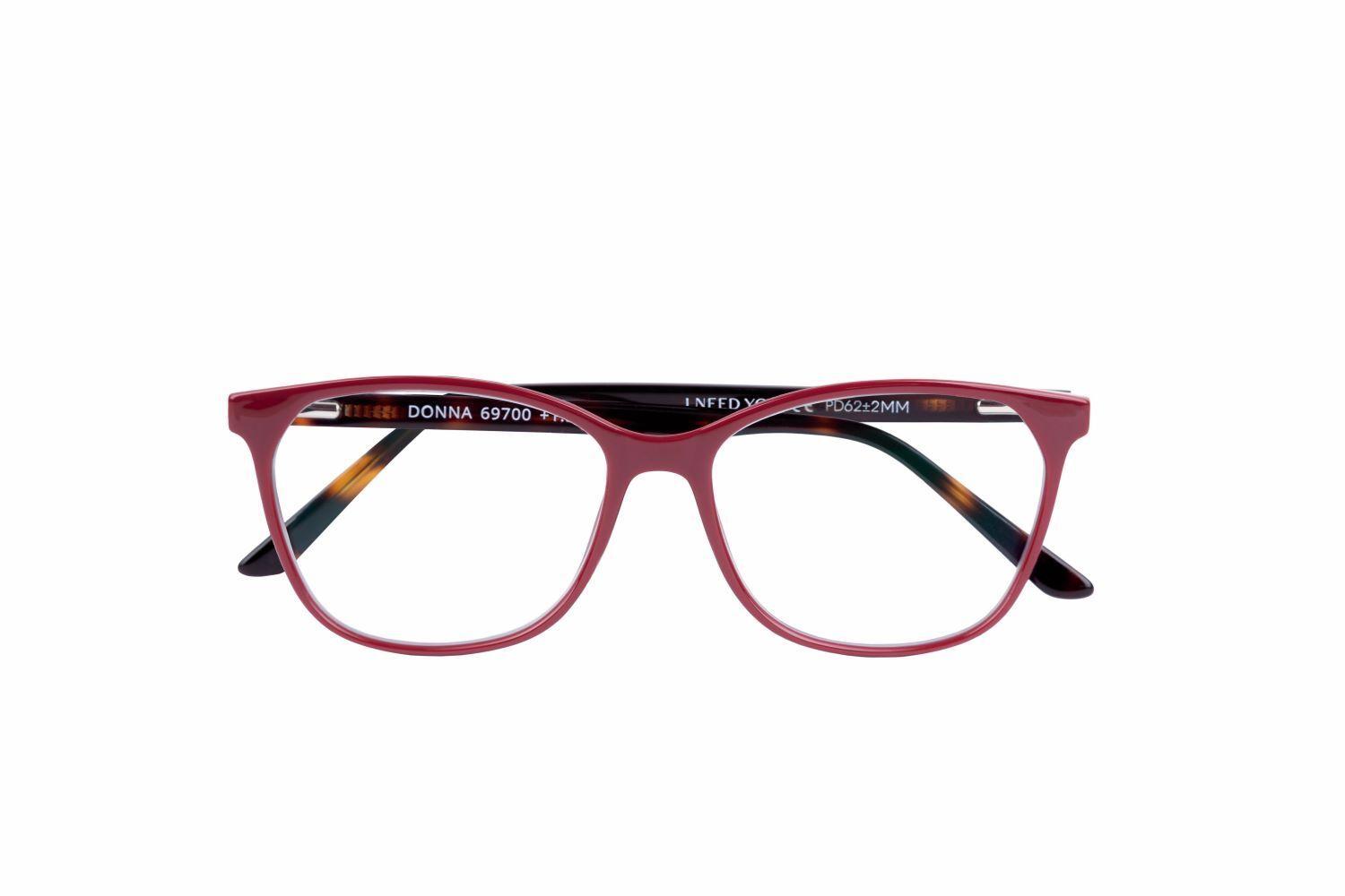 Lesebrille DONNA, weinrot, +3.00 dpt mit Etui