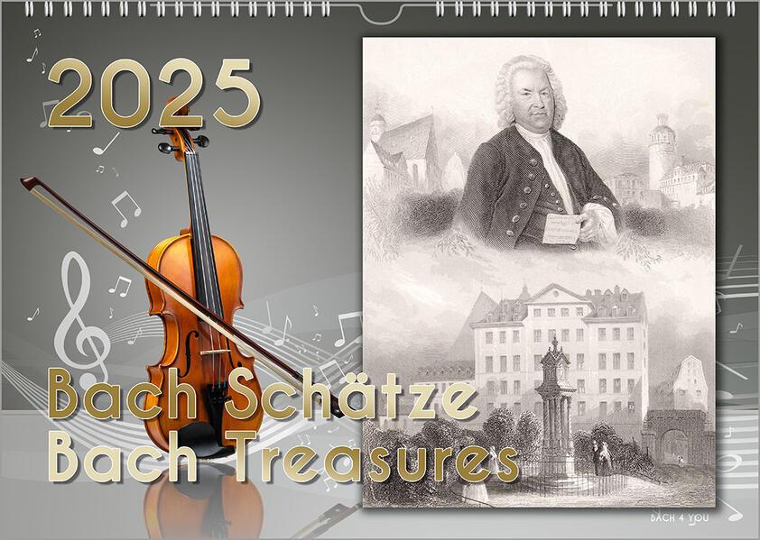 Komponisten-Kalender, Bach-Kalender, Musik-Kalender 2025, DIN A3