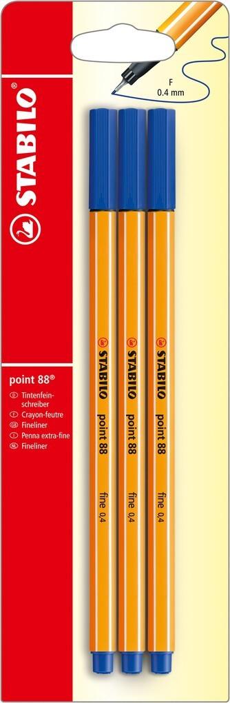 STABILO Fineliner point 88 blau 3er Set