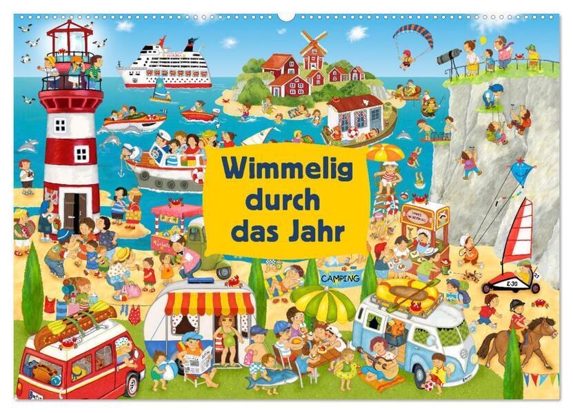 Wimmelig durch das Jahr (Wandkalender 2025 DIN A2 quer), CALVENDO Monatskalender