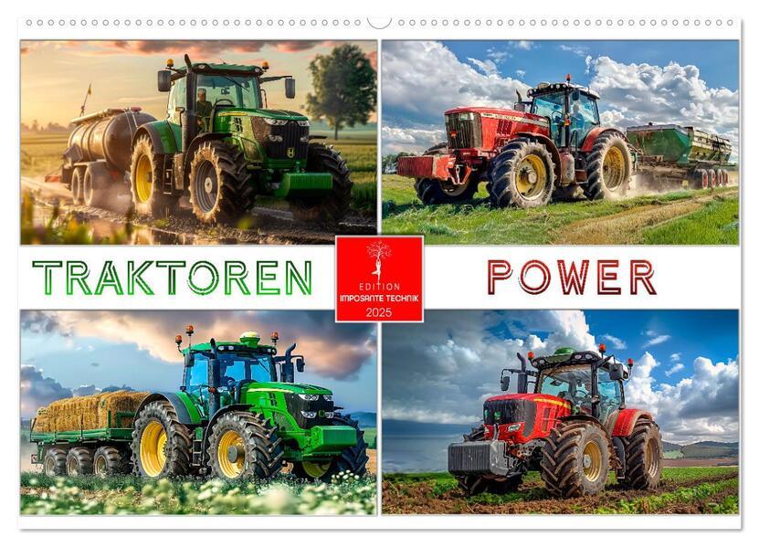 Traktoren Power (Wandkalender 2025 DIN A2 quer), CALVENDO Monatskalender