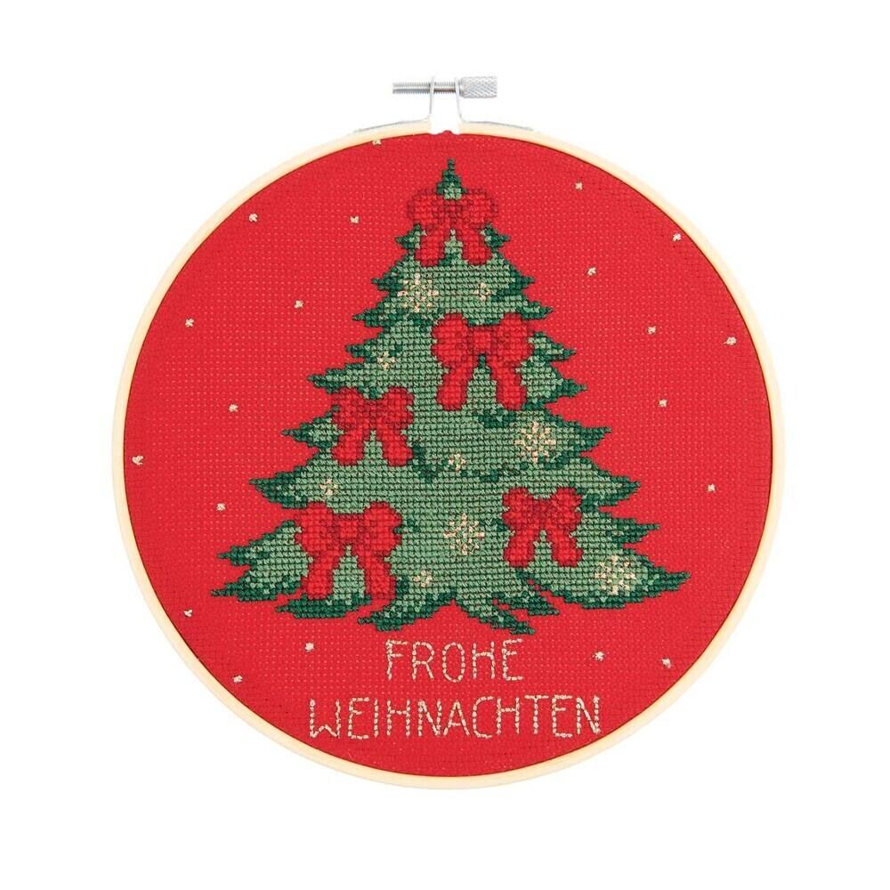 Stickpackung Gezählter Kreuzstich, Bild Tannenbaum, Ø 20 cm