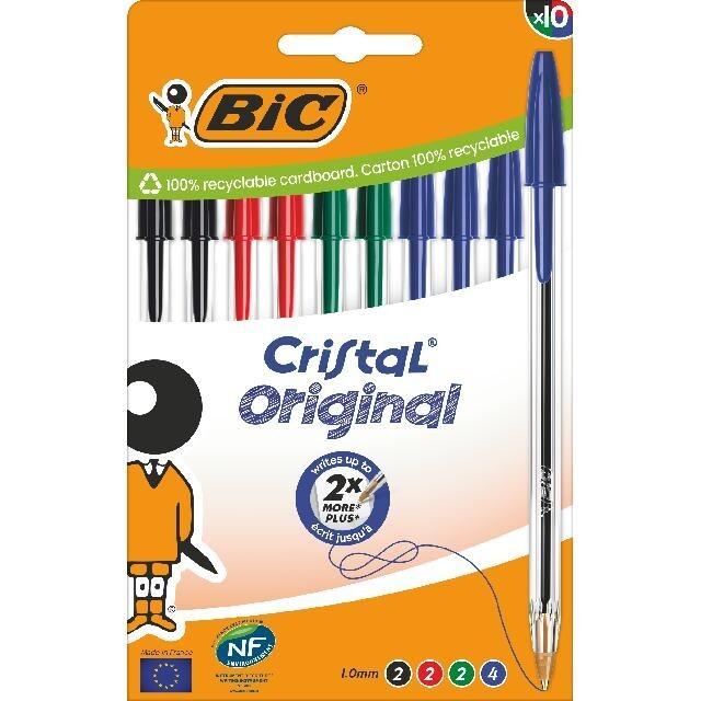 BIC Kugelschreiber Cristal Original 0.4mm farbig, 10er Set