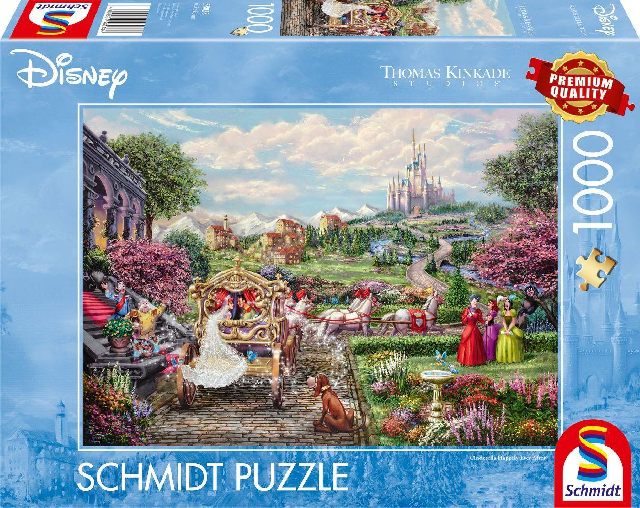 Schmidt Spiele 58038 - Disney, Cinderella Happily Ever After, Puzzle Thomas Kinkade 1.000 Teile - Disney