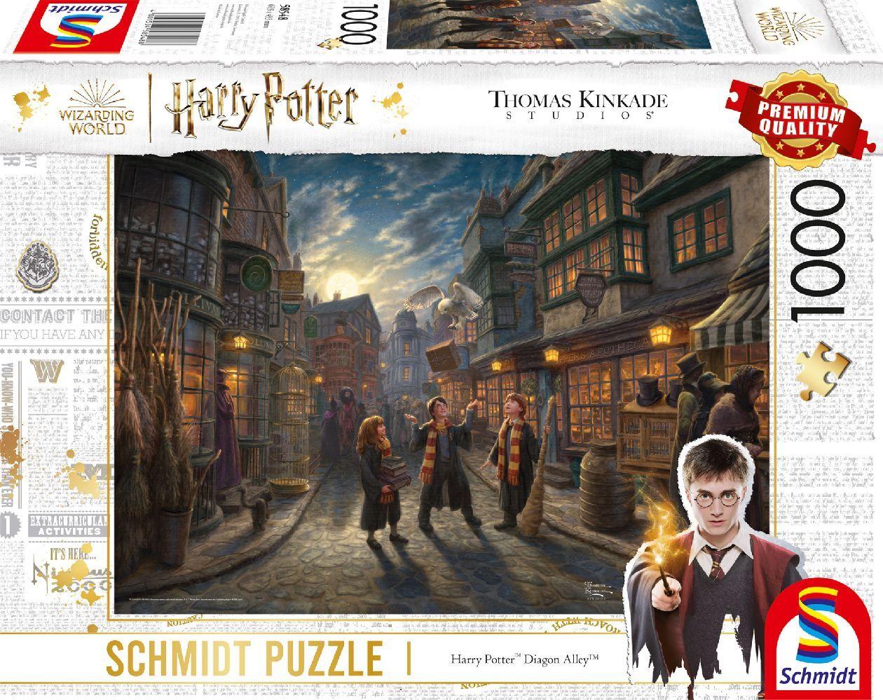 Schmidt Spiele 58548 - Wizarding World, Harry PotterÖ, Diagon Alley, Puzzle Thomas Kinkade 1.000 Teile - Warner