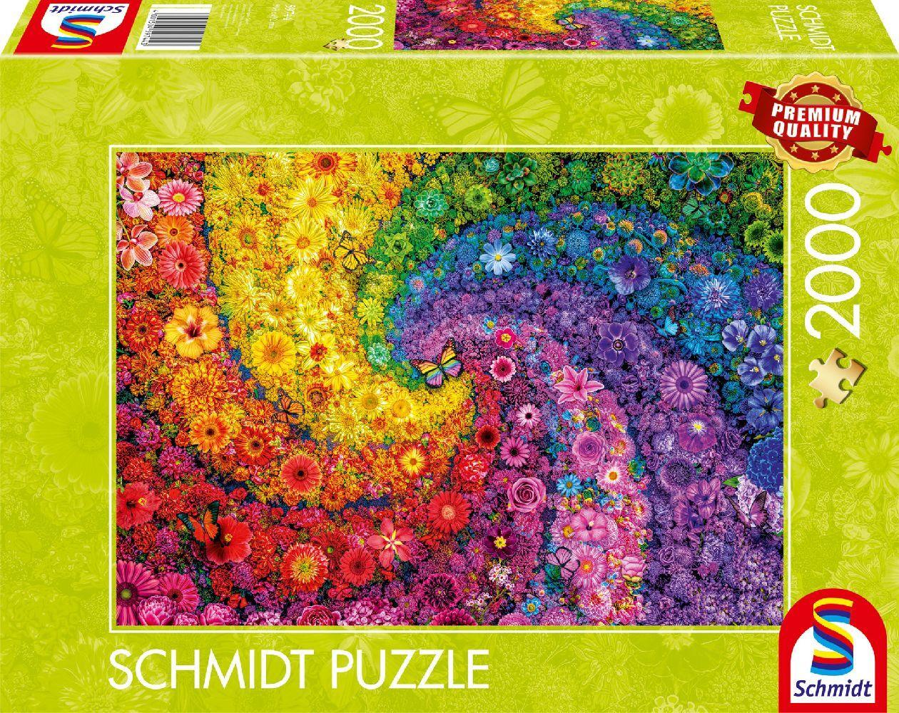 Schmidt Spiele 59744 - Kunterbunter Blütenwirbel, Puzzle Standard 2.000 Teile