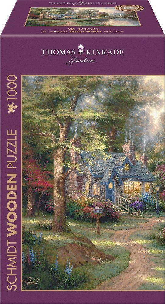 Schmidt Spiele 59800 - Dorf am See, Puzzle Thomas Kinkade 1.000 Teile - Holzpuzzle