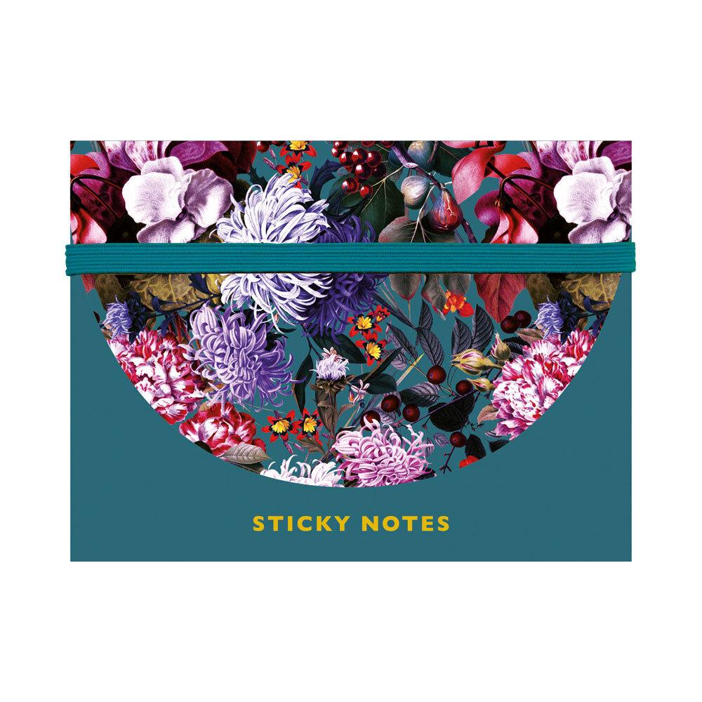 Sticky Notes Set Blumenbouquet petrol