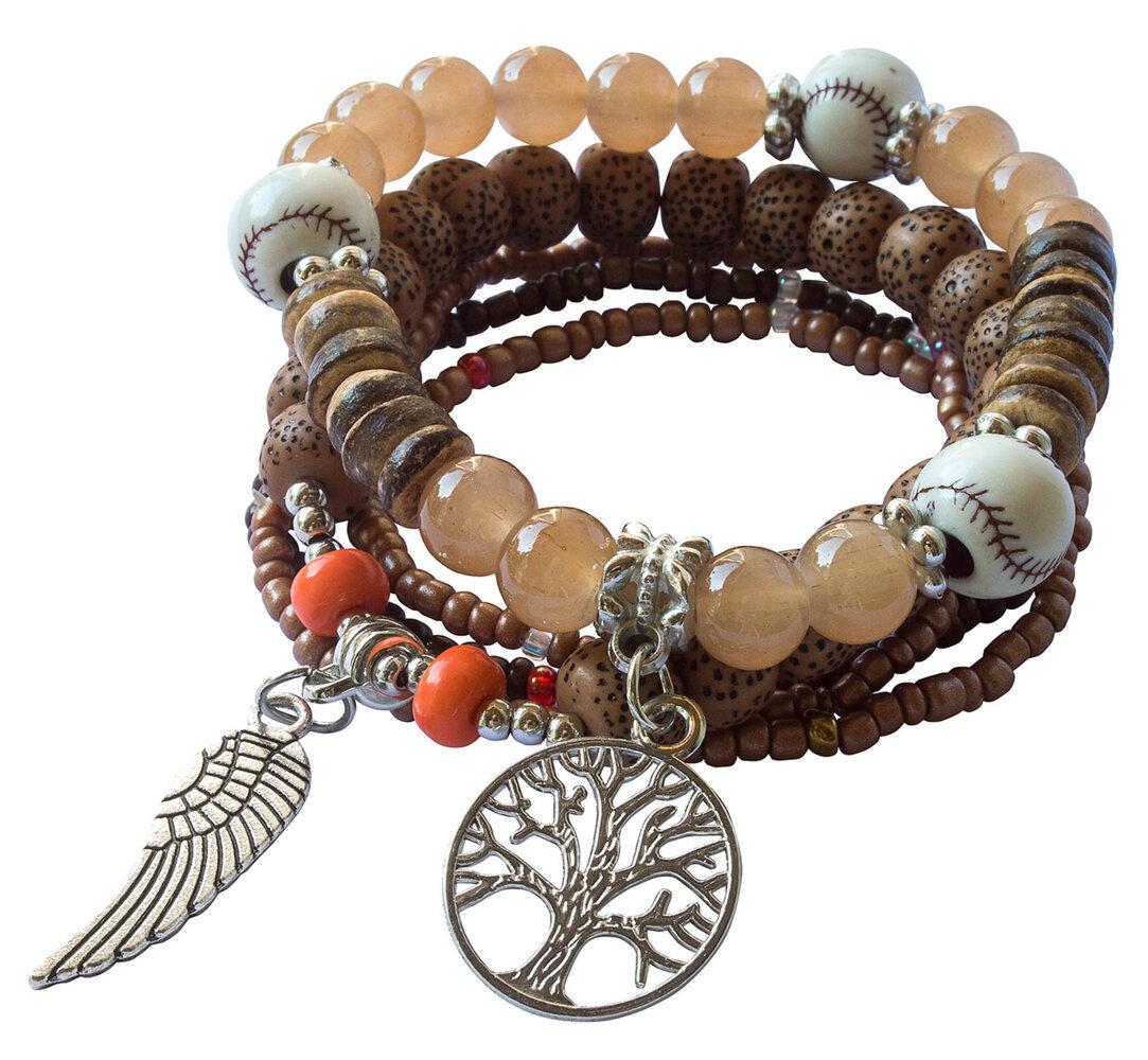 Armband "Baum des Lebens mit Engelsflügel" braun