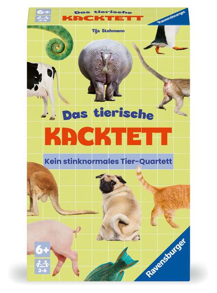 Ravensburger 23050 - Das tierische Kacktett, Quartett mit Tierkacke-Thema, Familienspiel für Kinder ab 6 Jahren und Erwachsene, für 3-6 Spieler