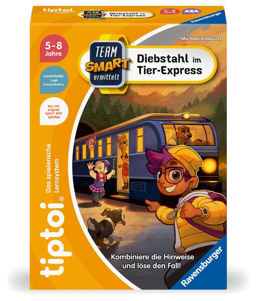 Ravensburger tiptoi Spiel 00226 - Team SMART ermittelt - Diebstahl im Tier-Express, fantastisches Logikspiel für Kinder ab 5 Jahren