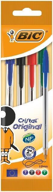 BIC Kugelschreiber Cristal Original 0.4mm farbig, 4er Set