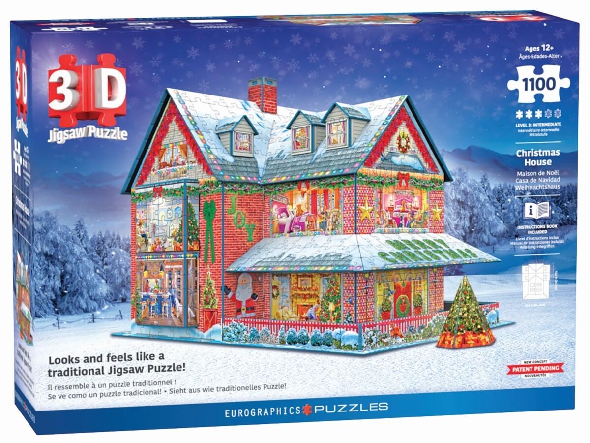 Eurographics 9910-5817 - Christmas House 3D, Puzzle 1100 Teile, 3D-Weihnachtshaus