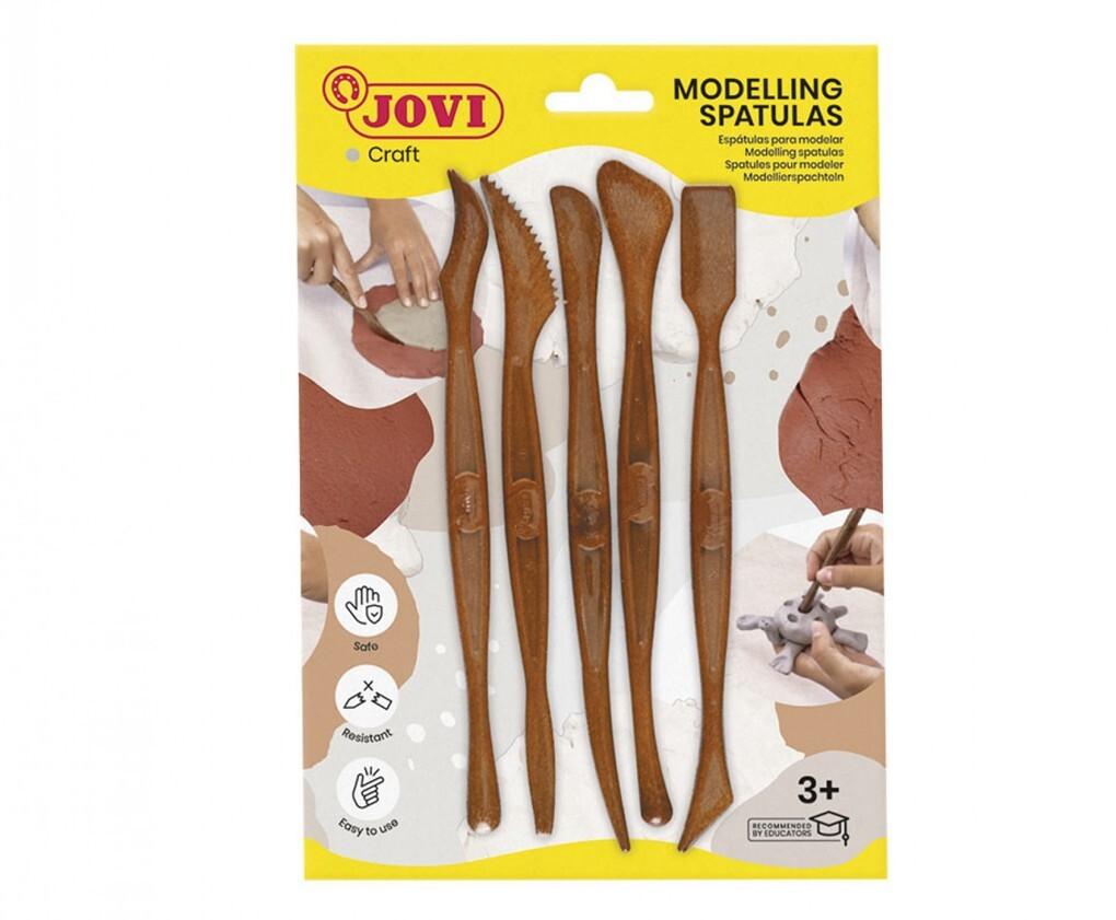 Jovi Modellierwerkzeuge zum Bearbeiten von Knete, Plastilin, 5er Set