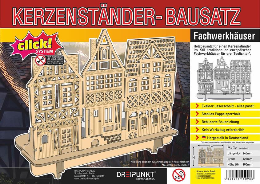 Fachwerkhäuser Kerzenständer-Bausatz