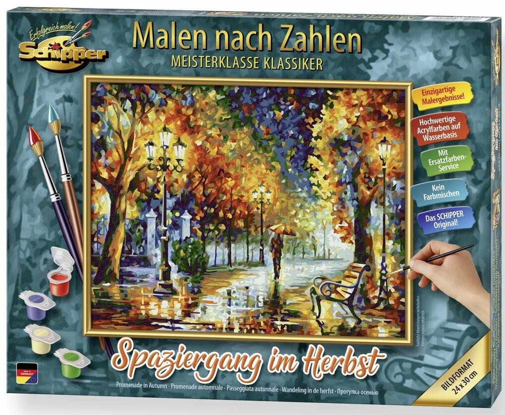 Schipper 609240910 - Malen nach Zahlen, Spaziergang im Herbst, 24 x 30 cm