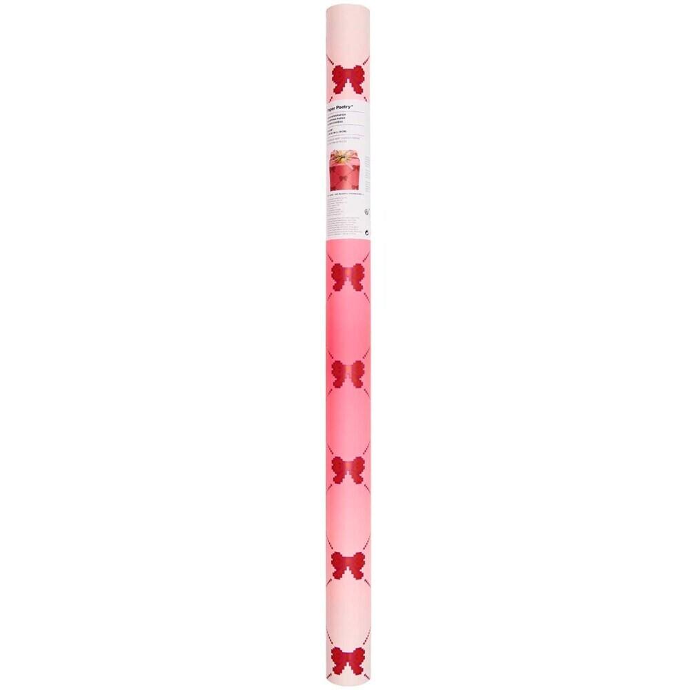 Geschenkpapier Pixel Schleifen, Neon Pink, FSC MIX