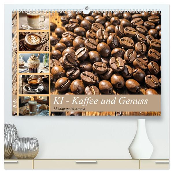 KI - Kaffee und Genuss 12 Monate im Aroma (hochwertiger Premium Wandkalender 2025 DIN A2 quer), Kunstdruck in Hochglanz