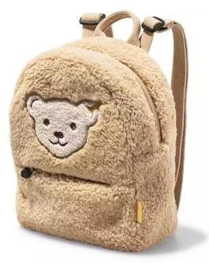 Steiff 600135 - Teddy Fleece Rucksack, mit Quietsche, beige, 24 cm