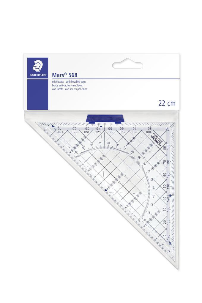 STAEDTLER Geometriedreieck Mars 568 Länge 22 cm mit abnehmbarem Griff