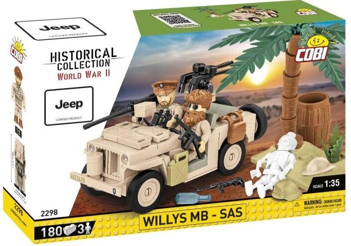 COBI Historical Collection 2298 - Willys MB-SAS, WWII, Jeep, Bausatz, 1:35, Bausatz 180 Klemmbausteine