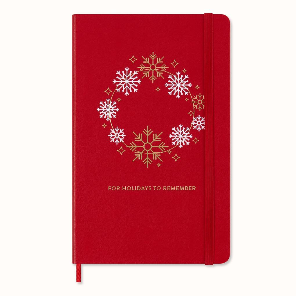 Moleskine Holiday Notizbuch, L/A5, Liniert, fester Einband, Scharlachrot