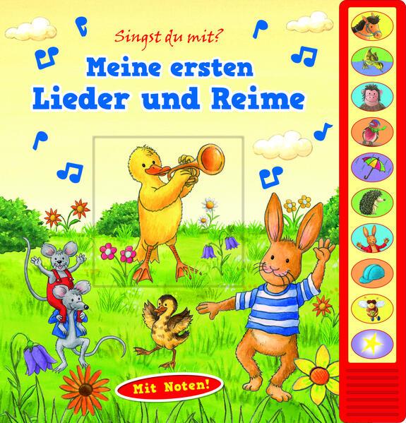 Meine ersten Lieder und Reime - Pappbilderbuch zum Vorlesen - Liederbuch mit 10 Melodien