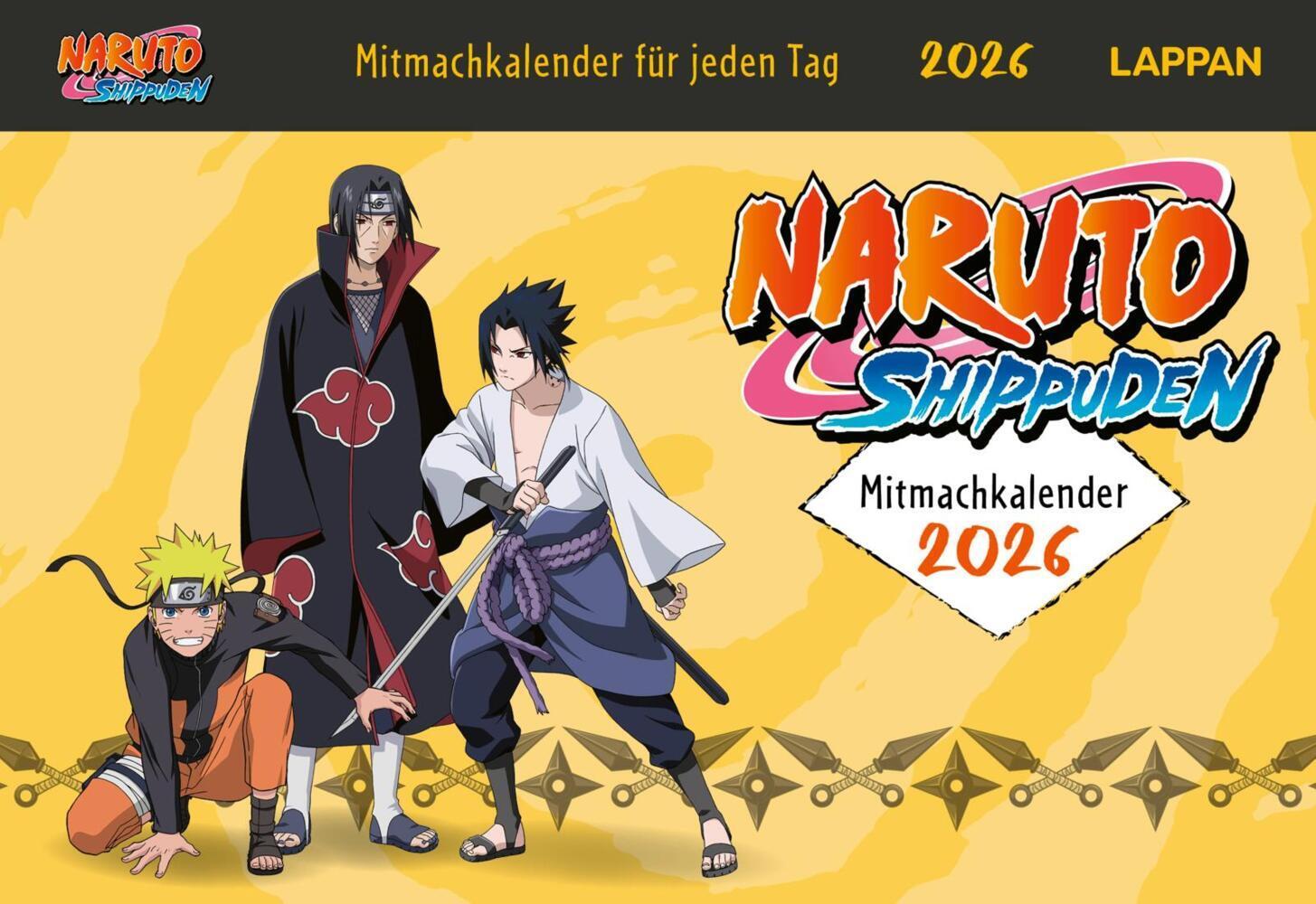 Naruto Shippuden 2026 Mitmachkalender für jeden Tag