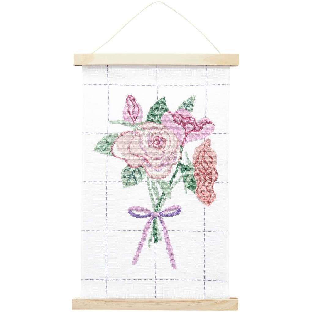 Stickpackung Gezählter Kreuzstich, Blumenstrauß mit Posterhänger, 30x47cm