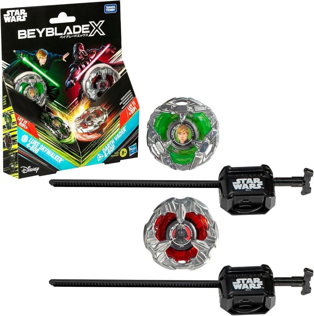 Hasbro G0290EU4 - Star Wars Beyblade X, Collab Luke Skywalker 4-80B vs. Darth Vader 4-60P Multipack, Takara Tomy