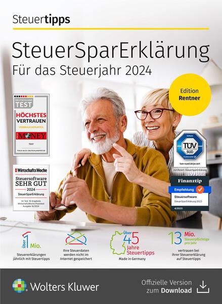 SteuerSparErklärung Rentner (Steuerjahr 2024) (Code in a Box)