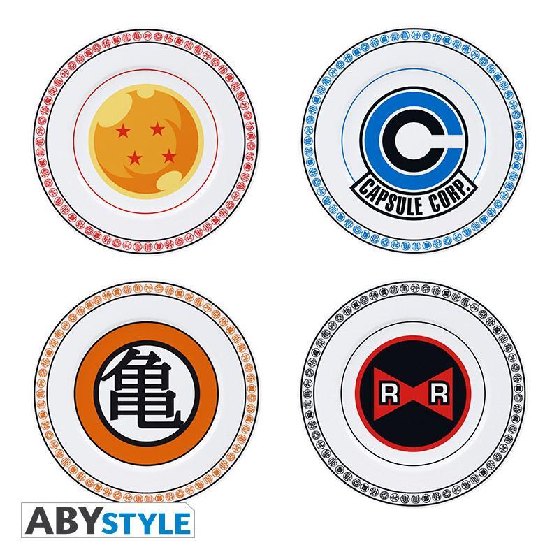 DRAGON BALL Z Set of 4 Plates Emblems