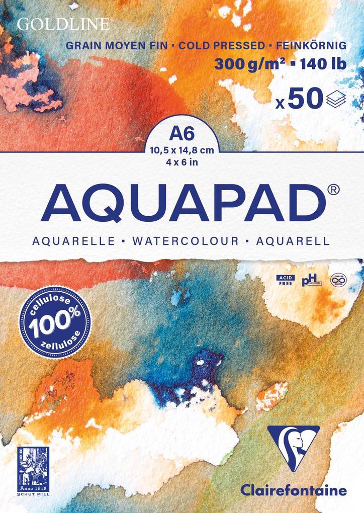 Aquapad Goldline Aquarellblock A6, 10,5x14,8cm, 300g , 50 Blatt