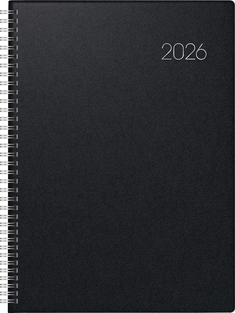 BRUNNEN 1078765906 | Buchkalender Mod. 787 2026 | A4, Kunststoff, schwarz