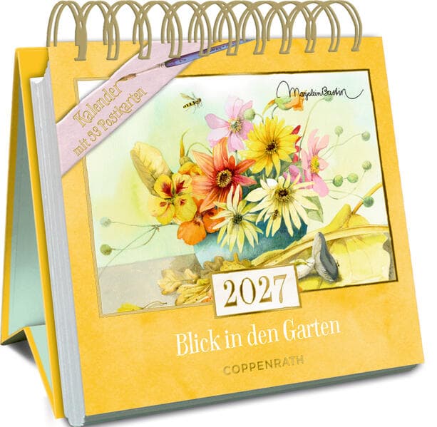 Kalender mit 53 Postkarten 2027 - Blick in den Garten