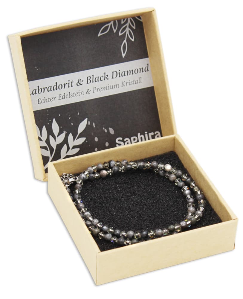 Labradorit Saphira Edelsteinkette