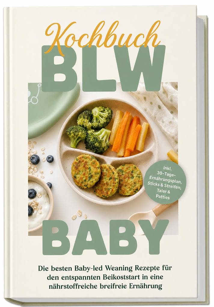 BLW Kochbuch Baby: Die besten Baby-led Weaning Rezepte für den entspannten Beikoststart in eine nährstoffreiche breifreie Ernährung - inkl. 30-Tage-Ernährungsplan, Sticks & Streifen, Taler & Patties