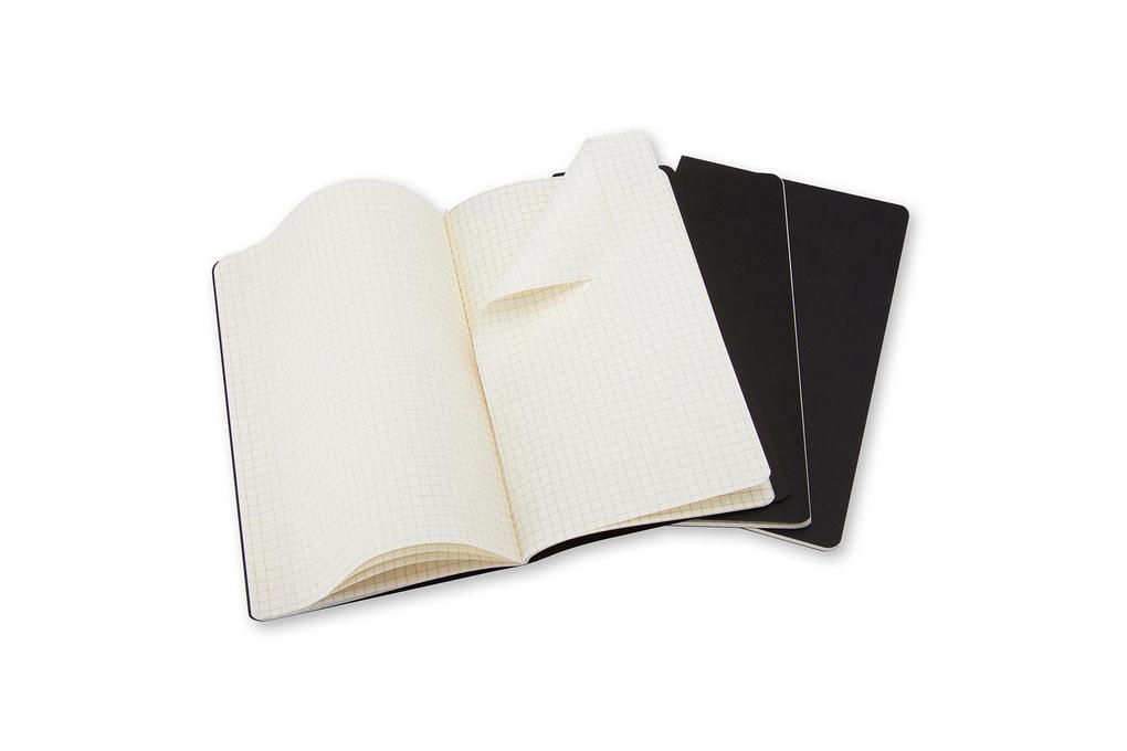 Moleskine Cahier pocket kariert schwarz DIN A6. 3er Pack