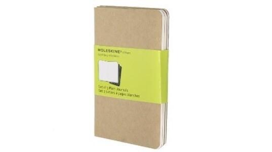 Moleskine Cahier pocket blanko packpapierbraun DIN A6. 3er Pack