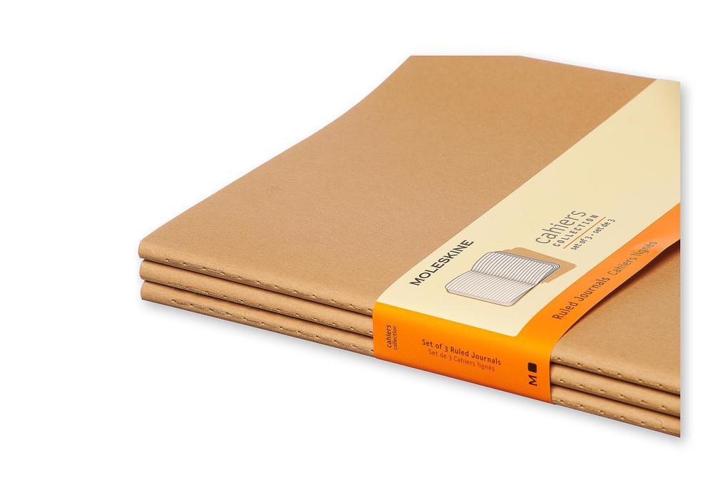 Moleskine Cahier Extra Large liniert packpapierbraun. 3er Pack