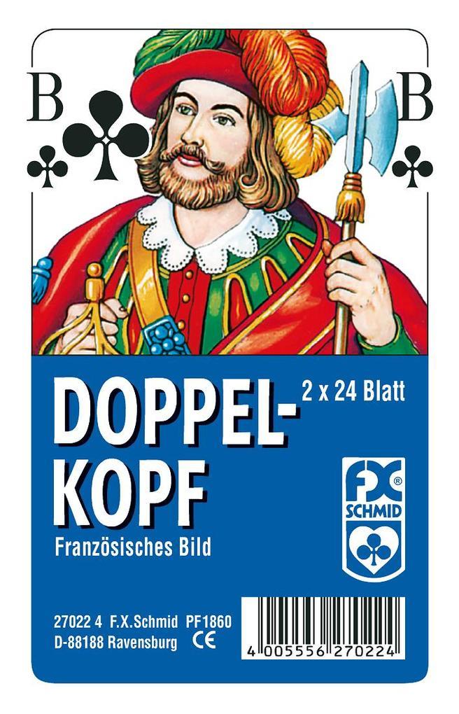 F.X. Schmid - Doppelkopf, Französisches Bild, in Klarsicht-Box