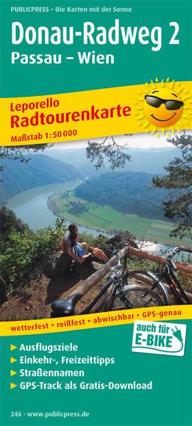 PublicPress Radwanderkarte Donau-Radweg. Passau - Wien. Leporello