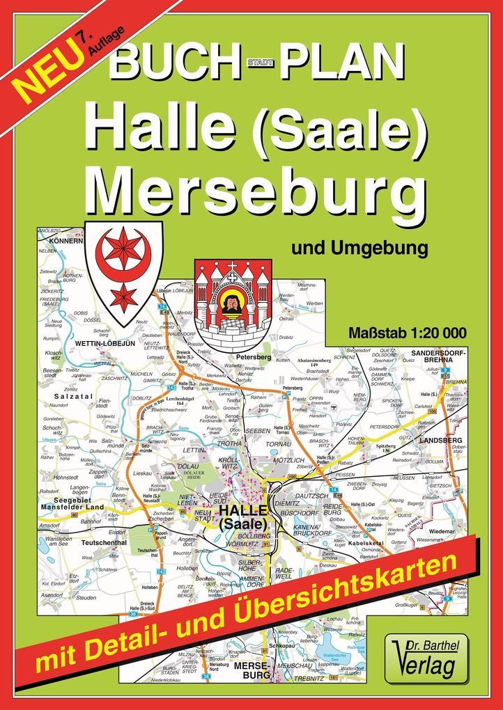 Buchstadtplan Halle (Saale) , Merseburg und Umgebung 1 : 20 000