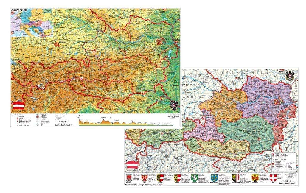 Stiefel Österreich physisch. Stiefel Österreich politisch, Schreibunterlage