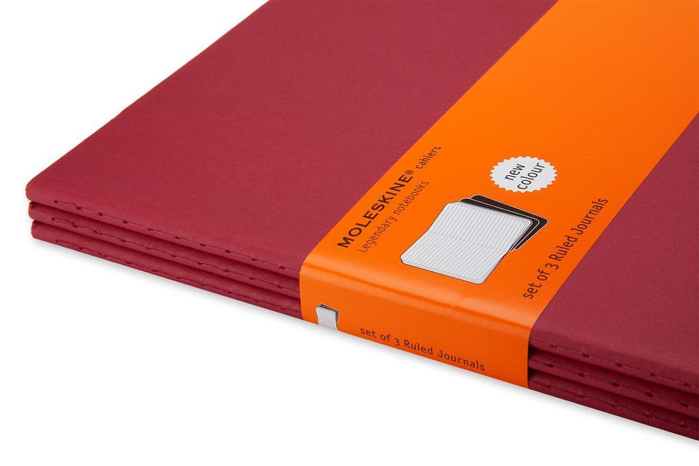 Moleskine Cahier Pocket Ruled Red Cover XL. 3er Pack