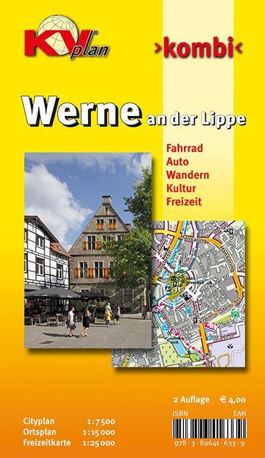 Werne an der Lippe, KVplan, Radkarte/Wanderkarte/Stadtplan, 1:25.000 / 1:15.000 / 1:7.500