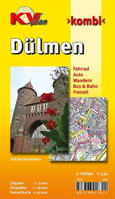 Dülmen, KVplan, Radkarte/Wanderkarte/Stadtplan, 1:25.000 / 1:15.000 / 1:5.000