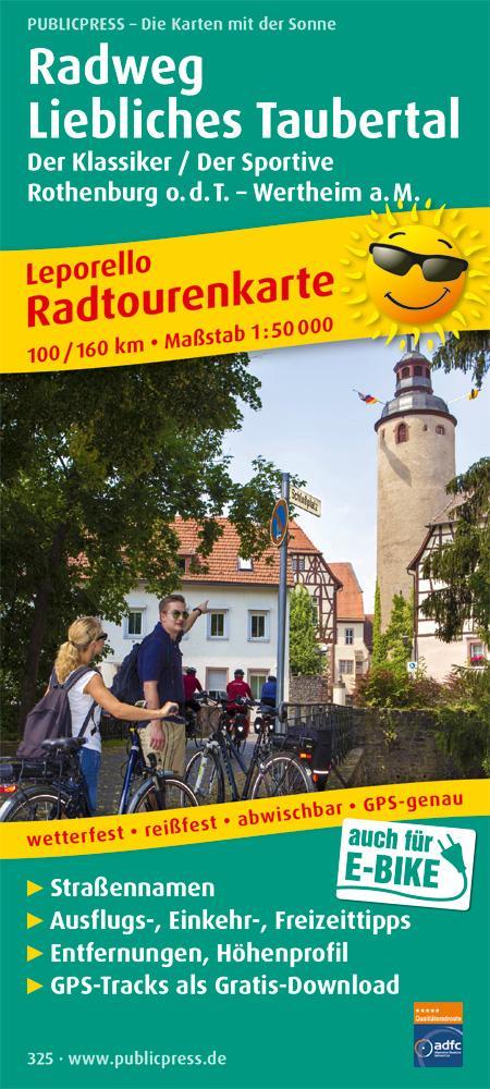 Radweg Liebliches Taubertal, Rothenburg o.d.T. - Wertheim a. M. 1 : 50 000